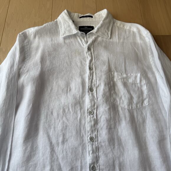 Rodd & Gunn Linen Shirt XL White Collared Button Up Minimalist New York Party - Picture 3 of 10